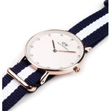 Daniel Wellington Classy Glasgow White Dial Two Tone Nylon Strap Watch For Women - DW00100078 Authentic Buy Shop Now