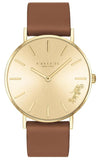 Coach Perry Analog Gold Dial Brown Leather Strap Watch for Women - 14503331-C Authentic Buy Shop Now