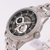 Bulova BVA Dual Aperture Black Dial Silver Steel Strap Watch for Men - 96A119 Authentic Buy Shop Now
