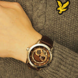 Bulova Classic Skeleton Automatic Brown Dial Brown Leather Strap Watch for Men - 96A120 Authentic Buy Shop Now