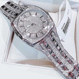 Bulova Phantom Swarovski Crystal Pave Silver Dial Silver Steel Strap Watch for Men - 98B296 Authentic Buy Shop Now