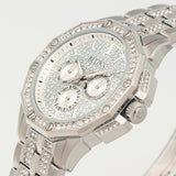 Bulova Crystal Collection Pave Silver Dial with Crystals Silver Steel Strap Watch for Men - 96C134 Authentic Buy Shop Now