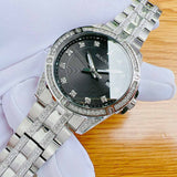 Bulova Crystal Collection Black Dial Silver Steel Strap Watch for Men - 96K104 Authentic Buy Shop Now
