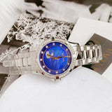 Bulova Crystal Collection Blue Mother of Pearl Dial Silver Steel Strap Watch for Women - 96L238 Authentic Buy Shop Now