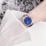 Bulova Crystal Collection Blue Mother of Pearl Dial Silver Steel Strap Watch for Women - 96L238 Authentic Buy Shop Now