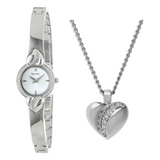 Bulova Crystal Pendant Silver Dial Silver Steel Strap Watch for Women - 96X111 Authentic Buy Shop Now