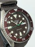 Seiko 5 Sport Automatic Brown Dial Brown Nylon Strap Watch For Men - SRPD85K1 Authentic Buy Shop Now