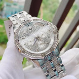 Bulova Crystal Collection Pave Silver Dial with Crystals Silver Steel Strap Watch for Men - 96C134 Authentic Buy Shop Now