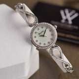 Bulova Crystals Quartz Mother of Pearl Dial Silver Steel Strap Watch for Women - 96X129 Authentic Buy Shop Now