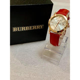 Burberry The City Gold Dial Red Leather Strap Watch for Women - BU9140 Authentic Buy Shop Now