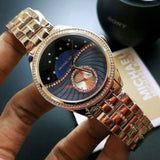 Michael Kors Lauryn Blue Dial Rose Gold Steel Strap Watch for Women - MK3723 Authentic Buy Shop Now
