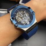 Maserati Potenza Skeleton Dial Quartz Blue Silicon Watch For Men - R8821108028 Authentic Buy Shop Now