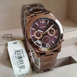 Fossil Perfect Boyfriend Multifunction Brown Dial Two Tone Steel Strap Watch for Women - ES4284 Authentic Buy Shop Now