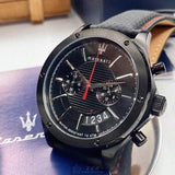 Maserati Circuito Black Dial Black Leather Strap Watch For Men - R8871627004 Authentic Buy Shop Now