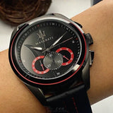 Maserati Traguardo Chronograph Black Dial Black Leather Strap Watch for Men - R8871612023 Authentic Buy Shop Now