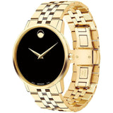 Movado Museum Classic Quartz Black Dial Gold Steel Strap Watch for Men - 0607203 Authentic Buy Shop Now