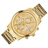 Guess Analog Chronograph Gold Dial Gold Steel Strap Watch for Men - W0075G5 Authentic Buy Shop Now