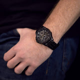 Bulova Octova Chronograph Black Crystal Dial Black Steel Strap Watch for Men - 98C134 Authentic Buy Shop Now