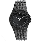 Bulova Crystal Collection Phantom Black Dial Black Steel Strap Watch for Men - 98A240 Authentic Buy Shop Now