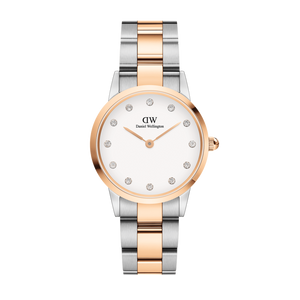 Daniel Wellington Iconic Link White Dial Two Tone Steel Strap Watch For Women - DW00100358 Authentic Buy Shop Now