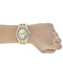 Bulova Crystal Collection Champagne Dial Two Tone Steel Strap Watch for Women - 98B174 Authentic Buy Shop Now