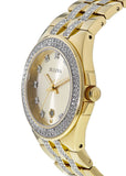 Bulova Crystal Collection Champagne Dial Two Tone Steel Strap Watch for Women - 98B174 Authentic Buy Shop Now