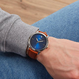 Fossil The Minimalist 3H Blue Dial Brown Leather Strap Watch for Men - FS5499 Authentic Buy Shop Now