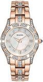 Bulova Crystal Mother of Pearl Dial Rose Gold Steel Strap Watch for Women - 98L197 Authentic Buy Shop Now