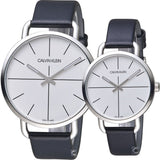 Calvin Klein Evan White Dial Black Leather Strap Watch for Women - K7B231CY Authentic Buy Shop Now