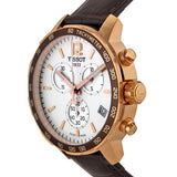Tissot Quickster Chronograph 42mm White Dial Brown Leather Strap Watch For Men - T095.417.36.037.00 Authentic Buy Shop Now
