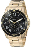 Fossil Inscription Automatic Black Dial Gold Steel Strap Watch for Men - FS5267 Authentic Buy Shop Now