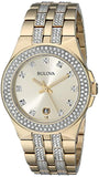 Bulova Crystal Collection Champagne Dial Two Tone Steel Strap Watch for Women - 98B174 Authentic Buy Shop Now
