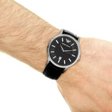 Emporio Armani Renato Black Dial Leather Strap Watch For Men - AR2411 Authentic Buy Shop Now