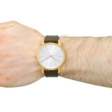 Calvin Klein City Silver Dial Brown Leather Strap Watch For Men - K2G21629 Authentic Buy Shop Now