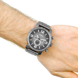 Fossil Nate Chronograph Gunmetal Dial Grey Steel Strap Watch for Men - JR1437 Authentic Buy Shop Now