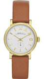 Marc Jacobs Baker White Dial Brown Leather Strap Watch for Women - MBM1317 Authentic Buy Shop Now