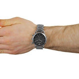 Emporio Armani Chronograph Black Dial Silver Steel Strap Watch For Men - AR1853 Authentic Buy Shop Now