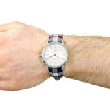 Burberry The Classic Horseferry Silver Dial Black Leather Strap Watch for Men - BU10002 Authentic Buy Shop Now