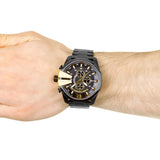 Diesel Mega Chief Chronograph Black Dial Black Steel Strap Watch For Men - DZ4338 Authentic Buy Shop Now