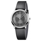 Calvin Klein Minimal Grey Dial Black Leather Strap Watch for Men - K3M221C4 Authentic Buy Shop Now