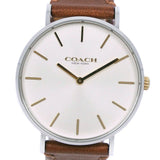 Coach Charles Silver Dial Brown Leather Strap Watch for Men - 14602152 Authentic Buy Shop Now