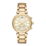 Michael Kors Sawyer White Dial Gold Steel Strap Watch for Women - MK6362 Authentic Buy Shop Now