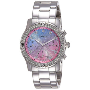 Guess Confetti Multicolored Dial Silver Steel Strap Watch For Women - W0774L1 Authentic Buy Shop Now