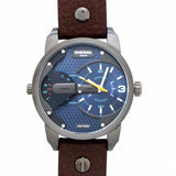 Diesel Mini Daddy Analog Blue Dial Brown Leather Strap Watch For Men - DZ7339 Authentic Buy Shop Now