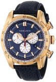 Versace V-Ray Blue Chronograph Blue Dial Blue Leather Strap Watch for Men - VDB030014 Authentic Buy Shop Now