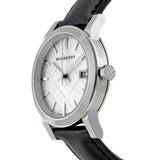 Burberry The City Silver Dial Black Leather Strap Watch for Women - BU9106 Authentic Buy Shop Now