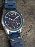 Emporio Armani Sigma Chronograph Blue Dial Blue Silicone Strap Watch for Men - AR6068 Authentic Buy Shop Now