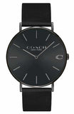 Coach Charles Black Dial Black Leather Strap Watch for Men - 14602434 Authentic Buy Shop Now
