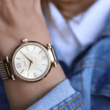 Guess Soho Champagne Dial Stainless Steel Mesh Bracelet Watch For Women - W0638L2 Authentic Buy Shop Now
