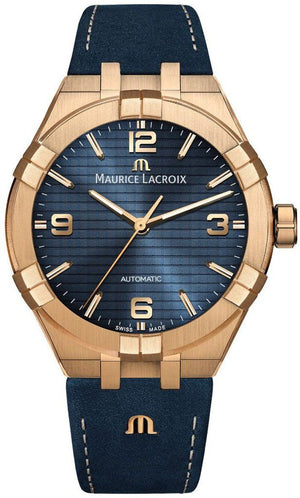 Maurice Lacroix Aikon Date Limited Edition Blue Dial Blue Leather Strap Watch For Men - AI1028-BRZ01-420-1 Authentic Buy Shop Now